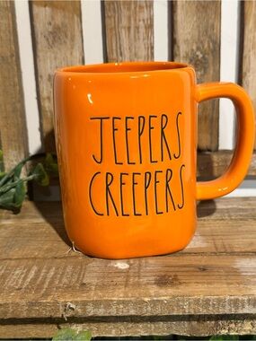 Rae Dunn Orange "Jeepers Creepers" Ceramic Mug